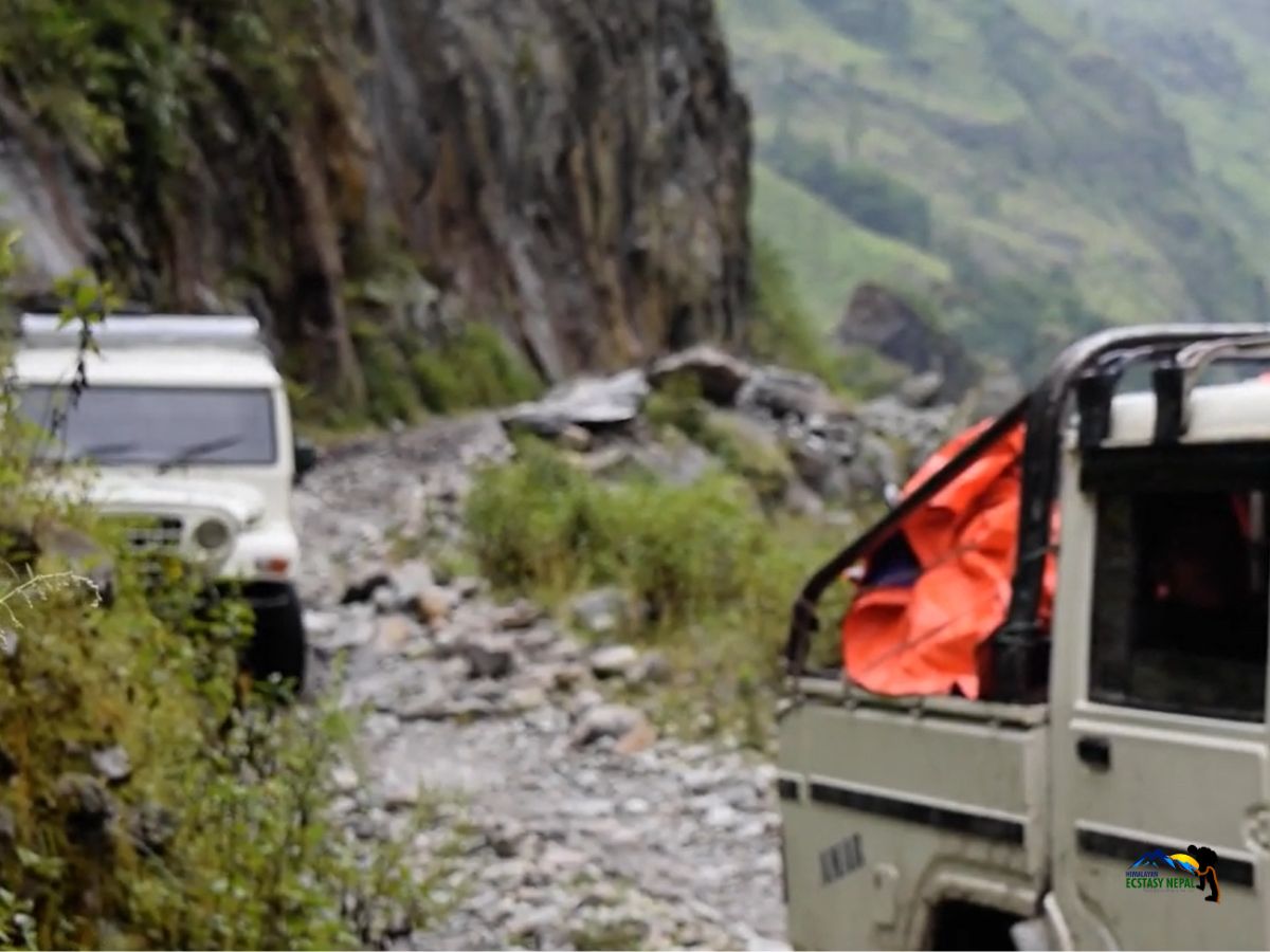 jeep drive to jagat in manaslu circuit trek
