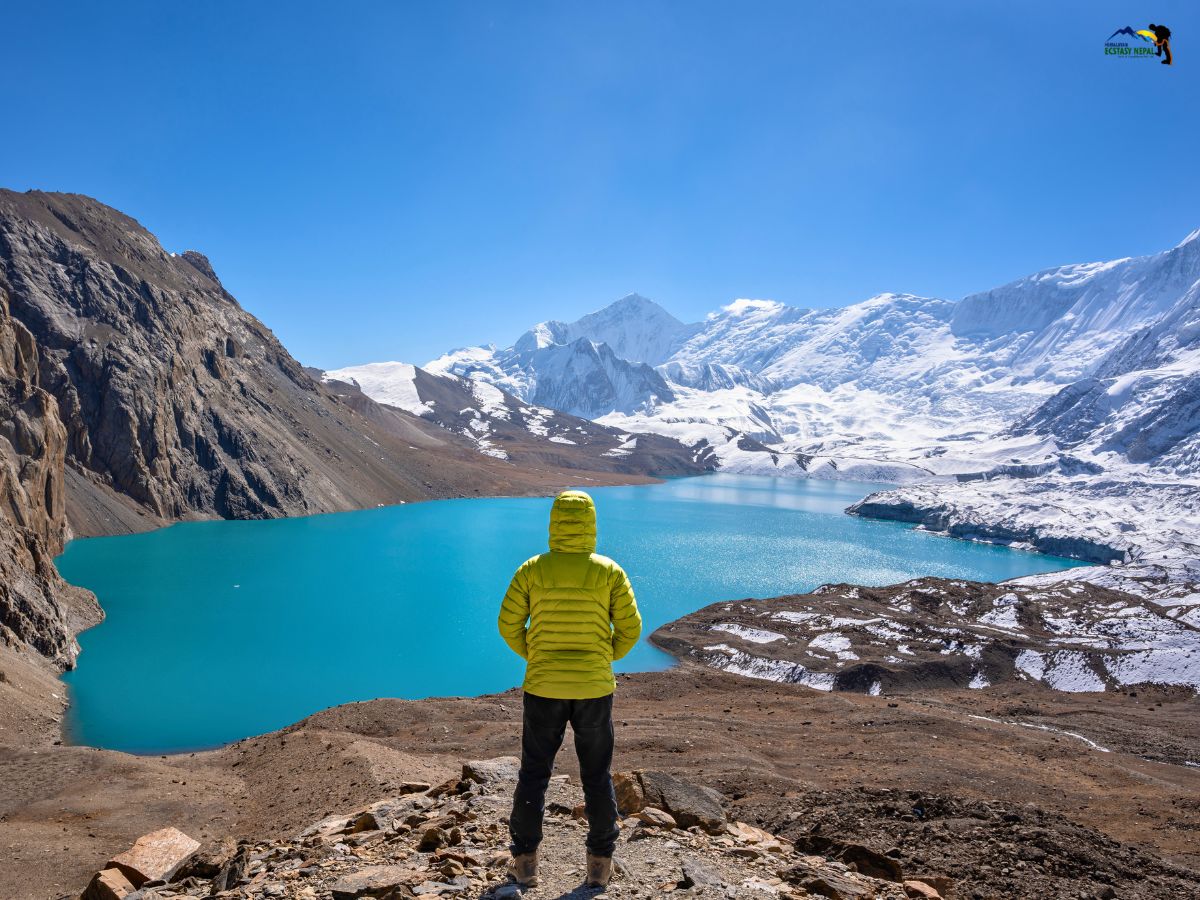 tilicho lake view from mesokanto la pass